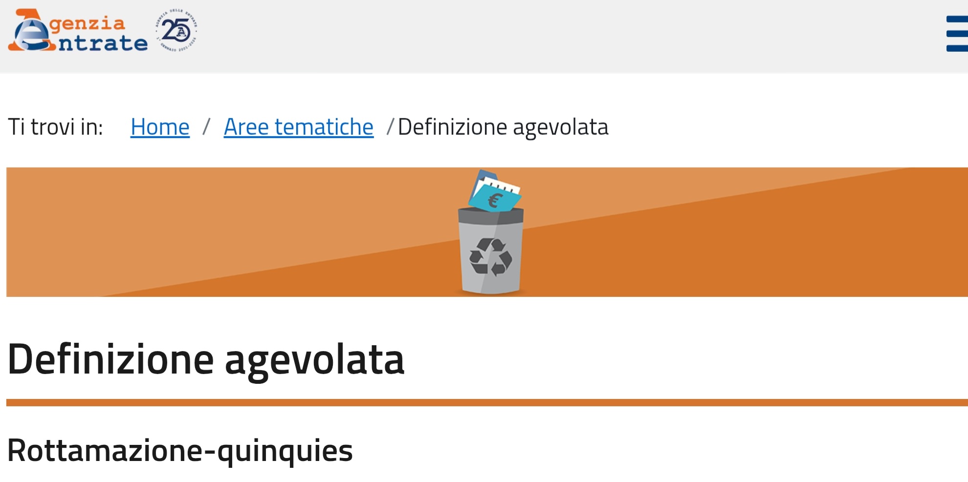 definizione agevolata